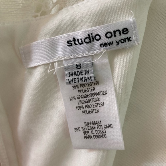 Studio One White Lace Dress Size 8 - Picture 5 of 6